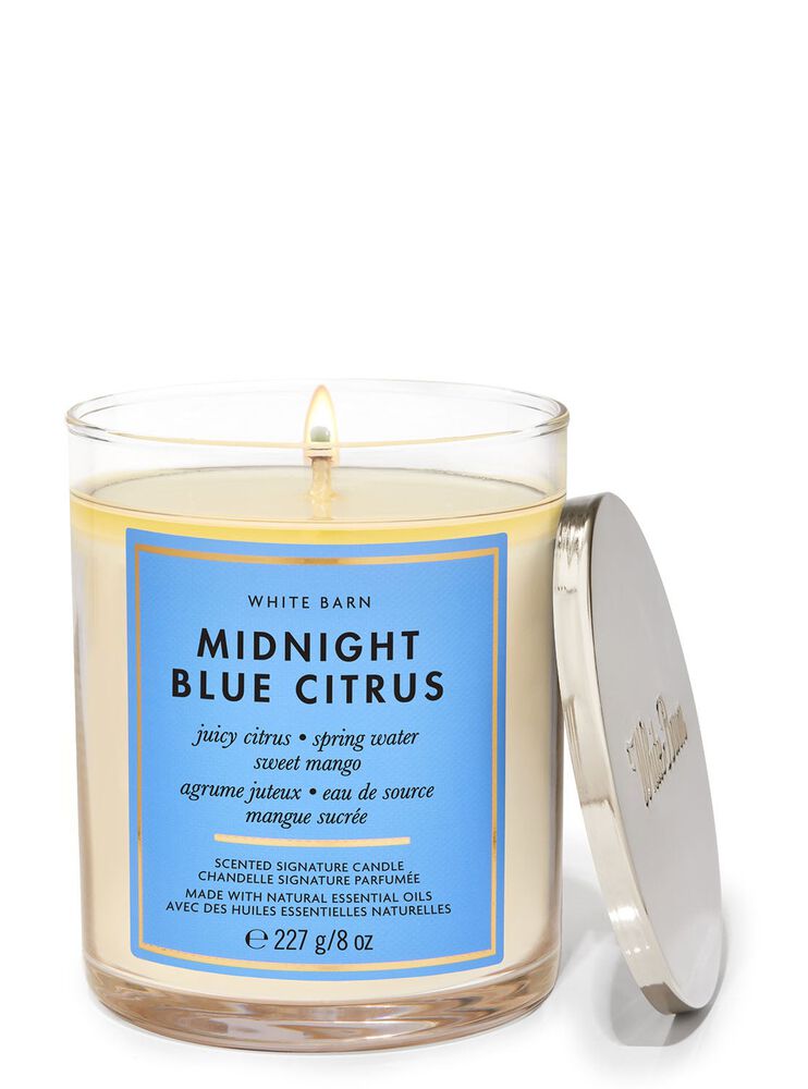 Midnight Blue Citrus Single Wick Candle เทียนหอม 1 ไส้