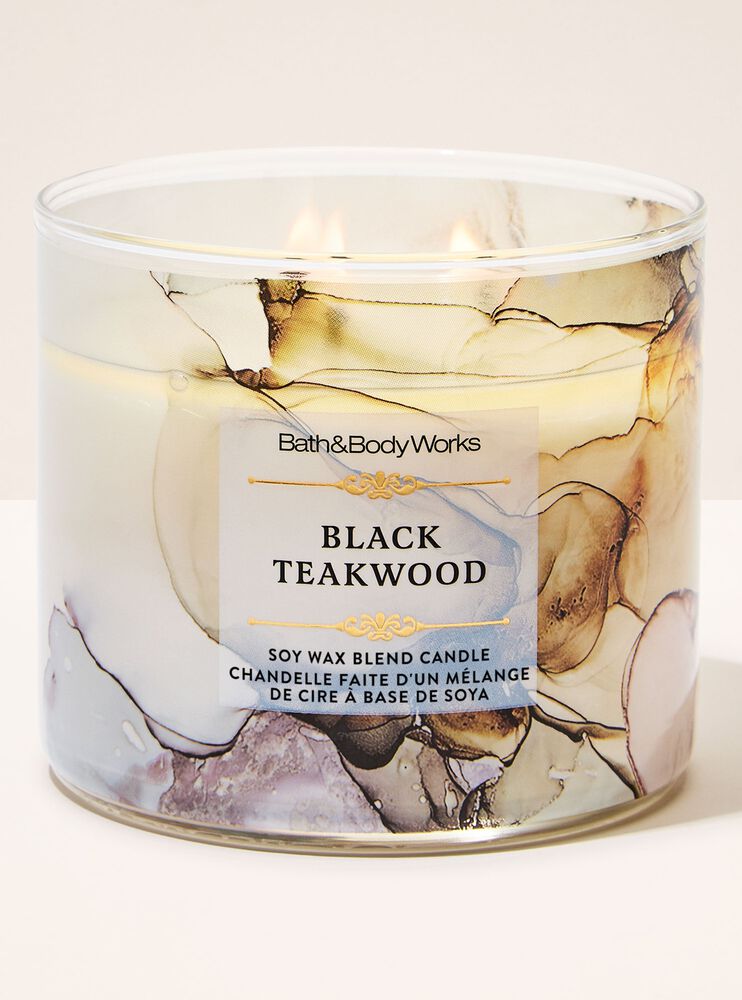 Black Teakwood 3-Wick Candle เทียนหอม 3 ไส้