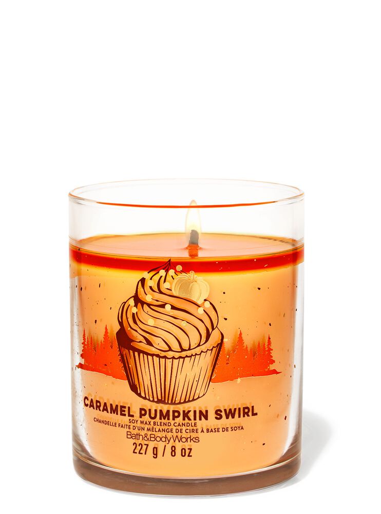 Caramel Pumpkin Swirl Signature Single Wick Candle เทียนหอม 1 ไส้