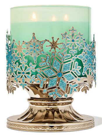 Stained Glass Snowflakes 3-Wick Candle Holder ที่วางเทียนหอม3 ไส้
