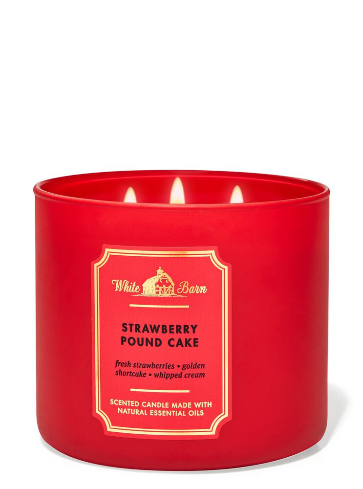 Strawberry Pound Cake 3-Wick Candle เทียนหอม 3 ไส้