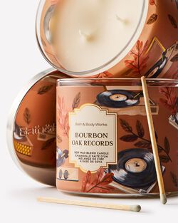 Bourbon Oak Records 3-Wick Candle image number null