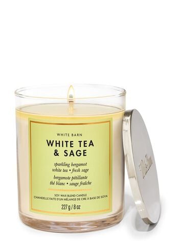 White Tea & Sage Single Wick Candle เทียนหอม 1 ไส้