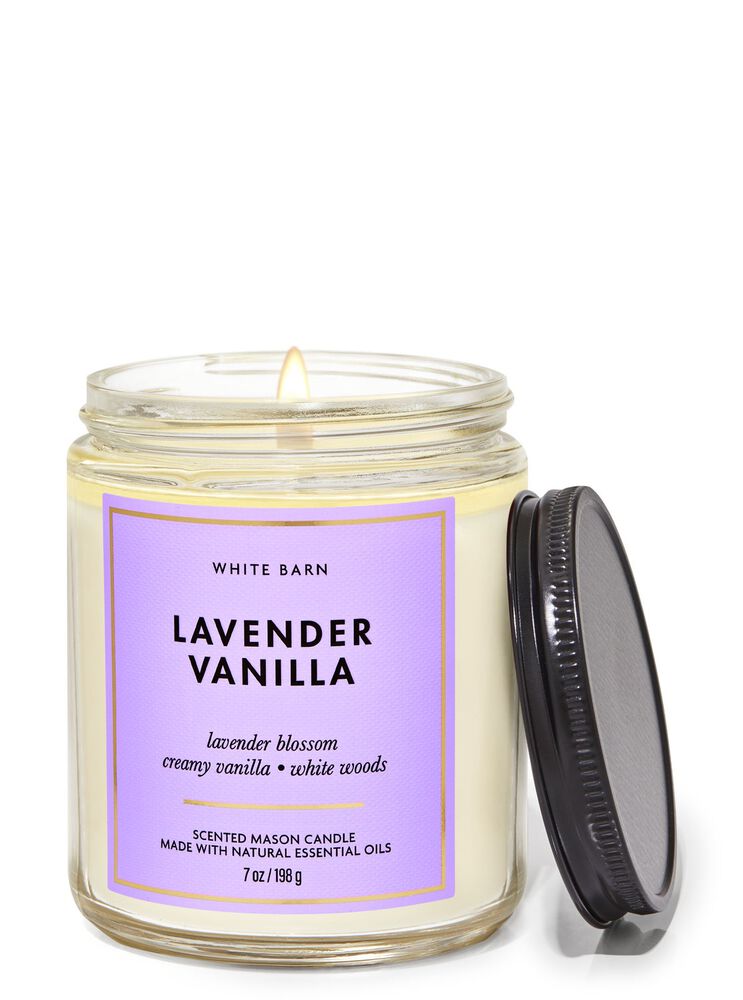 Lavender Vanilla Mason Single Wick Candle Single Wick Candle