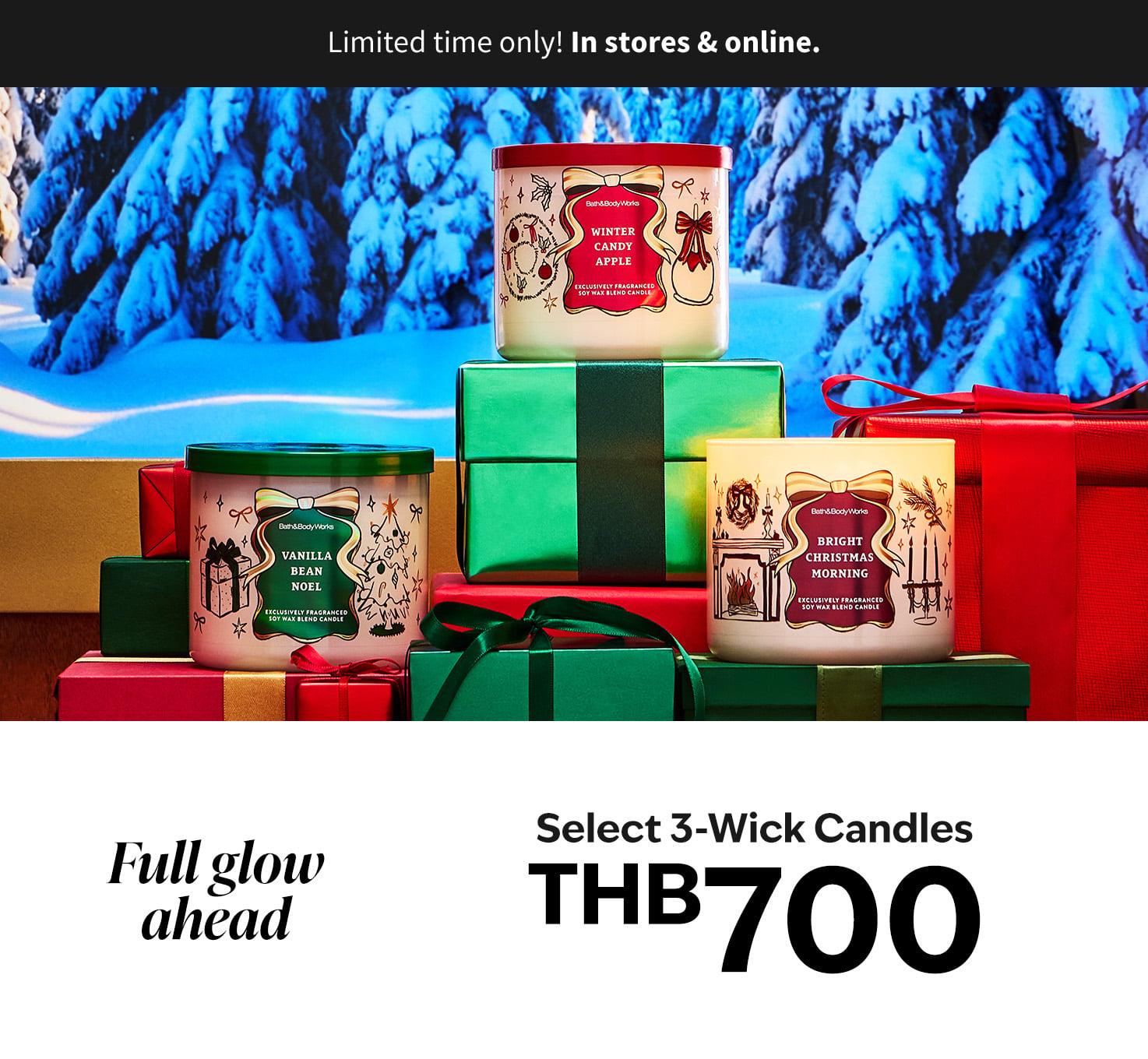 3 Wick Candles, 1 for THB 700